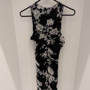 Black + White Ruched Mesh Sheath Dress Size Small- BNWT